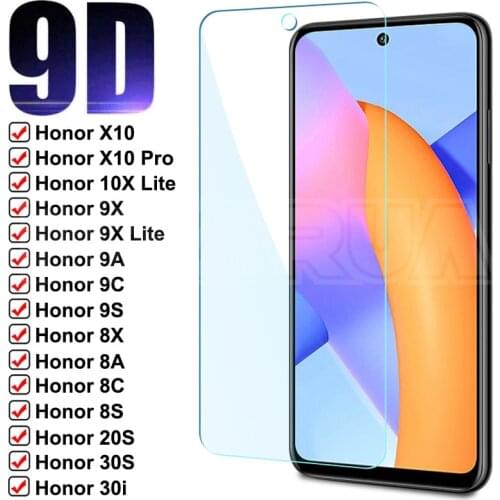 9D Protection Glass For Honor 10X 9X Lite 9A 9C 9S X10 Tempered Screen Protector on Honor 8X 8A 8C 8S 20S 30S 10i 20i 30i Glass