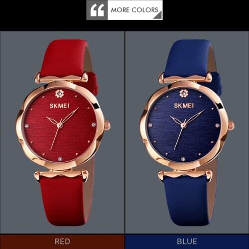 Flower Womens Watch Shape Quartz Wristwatch for Girls Waterproof Casual Leather Strap Ladies Watch relogio feminino SKMEI 2020