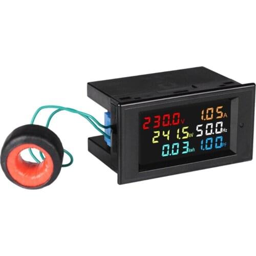 LCD Digital Display Voltmeter Electric Energy Meter AC Voltage Current Meter Ammeter Power Meter AC80-300V/AC300-450V 100A