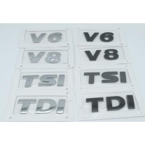 1pcs 3D ABS high quality V6 V8 TDI TSI car Letter Rear trunk Decals Emblem badge sticker Decal styling
