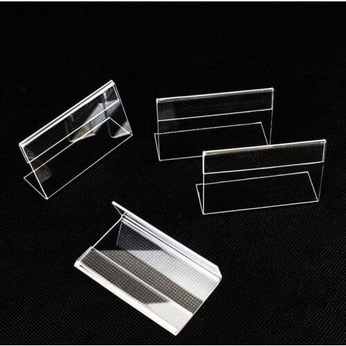 10 PCS Acrylic T 1.5mm Clear Plastic Desk Sign Label Display Card Label Stand Paper Holders Tag Price Frame Frame Holder Acry