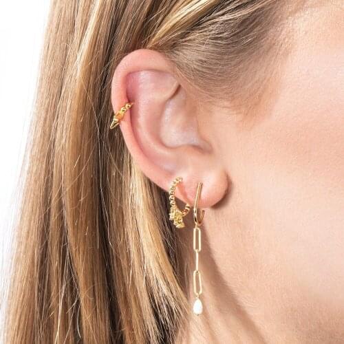 100% 925 sterling silver tiny spike no pierced fashion cute earrings for women girl 1 PIECE spike cuff clip delicate earrings