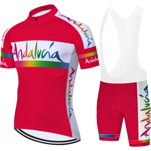 2021 team Spain ANDALUCIA cycling set men completo ciclismo estivo 2020 20D gel pad summer quick dry bike clothing men