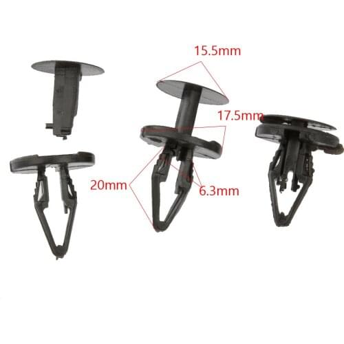 30Pcs 6.3mm Nylon Door Trim Panel Retainers Clips Bumper For Mondeo