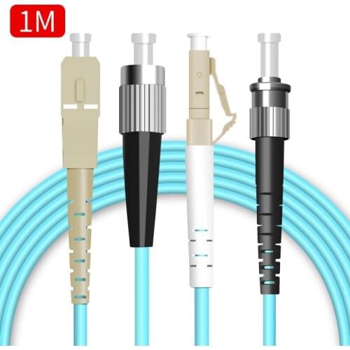 50 pcs/lot 10Gbps OM3 50/125um LC-LC Fiber Cable Multimode Duplex Fiber Optic Patch Cord LC-FC LC-SC LC-ST 1m