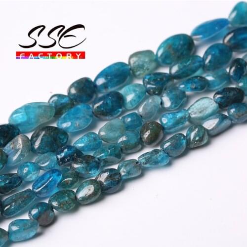 6-8mm Natural Irregular Blue Apatite Stone Beads Loose Stone Spacer Beads For Jewelry Making DIY Bracelet Accessories 15Inches
