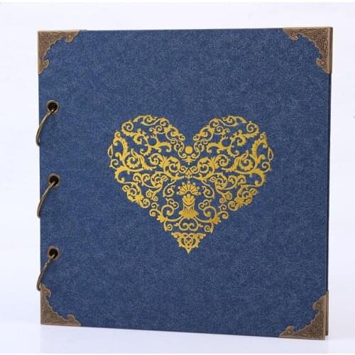 25 Sheets Vintage Heart Photo Album Scrapbook Baby Family Memory Saving Loose-leaf DIY Paper Picture Holder Storage Case Gift