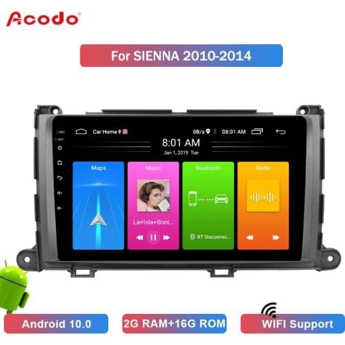 ACODO 2+16G Android 10.0 Car Radio Multimedia Player For Toyota SIENNA 2010-2014 Navigation GPS 2 din