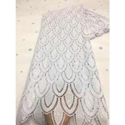 White African Lace Fabric 2021 High Quality Guipure Lace Fabric with Sequins Latest French Cord Laces For Wedding HXZ4979