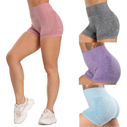 Seamless Yoga Shorts Fitness Womens Shorts High Waist Energy Cycling Clothing Female Workout Sportswear Gym Running Leggings