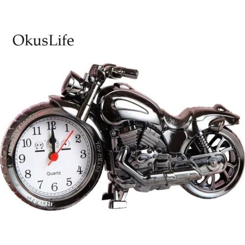 Classic Design Clock Fashional Alarm Clock Creative Gift for Home Decoration Motorbike Model Living Room Bar desk Quartz Clock