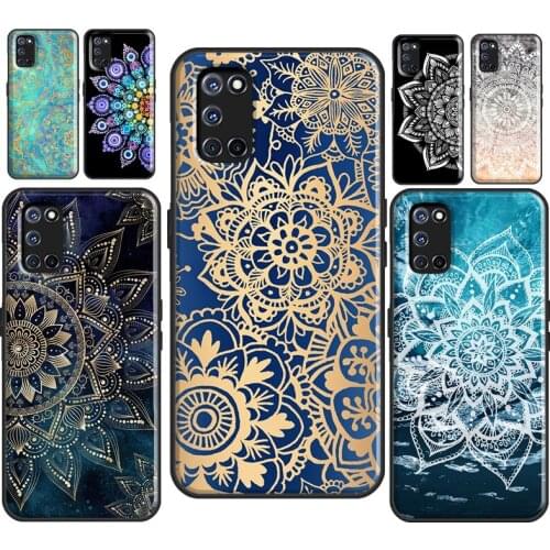 Elegant Mandala Floral Design For OPPO A52 A72 A92 A1K A5 A9 A53 A31 2020 F5 F7 Reno 4 Pro 2 Z Find X3 Pro Case Cover