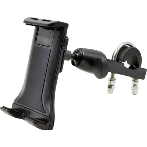 Motorcycle Tablet Holder Microphone Stand Handlebar Aluminum Alloy Mount Cell Phone Grip Holder Stand for 4-12 Mobile Devices