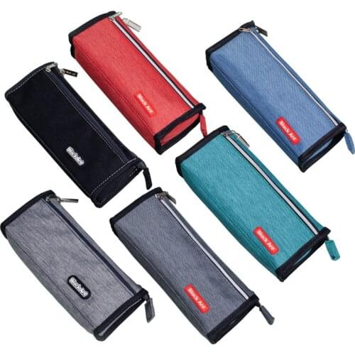Denim canvas pencil case School stationery storage bag Student pencil bag double zipper Children pen bag Boy pencil cases gifts