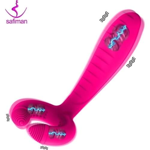 Double Penetration 3 Motors Dildo Vibrator Sex Toys for Women Men Adult Couples Nipple Clitoris Vagina Penis Stimulator Massager