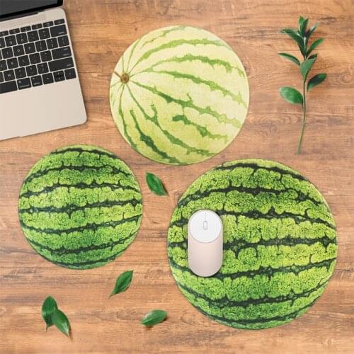 4mm thicken Summer Watermelon Circle Round Lockrand Gaming Working Personalized Mouse Mice Pad Mat 22 25 30cm