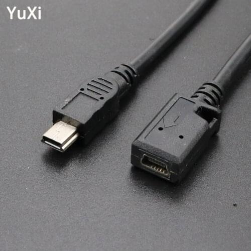 YuXi Mini USB B 5 Pin Male Plug To Female Jack Extension Data Adapter Conversion Cable Cord 5Pin V3 mini male to Female Cable