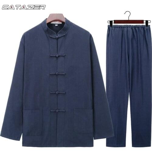 100% Cotton Chinese Tang Kung Fu Suit Martial Arts Wushu Tai Chi Uniform Shaolin Wing Chun Clothes Chinese Tunic Hanfu