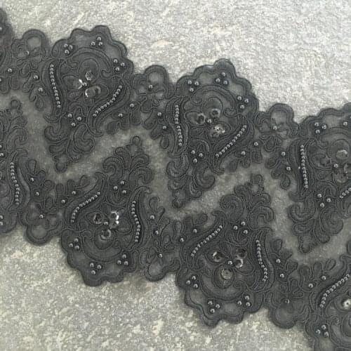 19cm width peal Rhinestone Bead lace trim,rhinestones apliques cristales trim parches sew on trimming motif patches for clothing