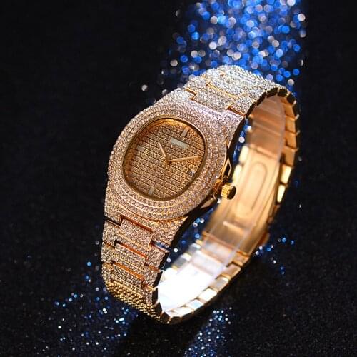 Fashion Full Diamond Belt Band Strap Women Quartz Watches Luxury Casual Ladies Crystal Rhines-tone Wrist Watch