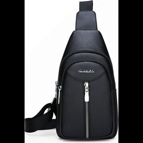 Men PU leather Chest Bag Male Casual Functional Fanny Waist Bag Money Phone Belt Bag Sports Chest Bag Belt Pack Outdoor ZX-073