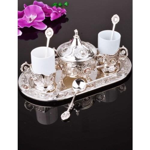 KitchenLife Lux 10 Piece Stone Silver Coffee Set