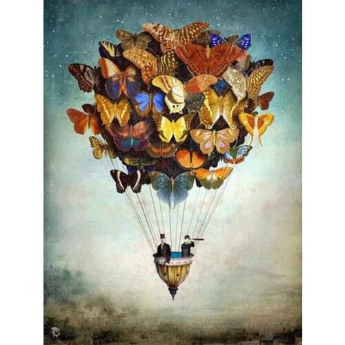 DIY Painting By Numbers Butterfly hot air balloon Kit Coloring By Numbers Wall Art Acrylic Canvas Paintings Home Decoration Gift