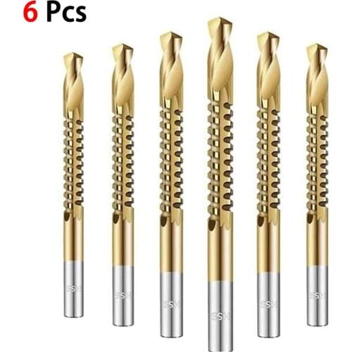 Woodworking Drill Set 6 Pcs Length 59-94 Mm Steel Twist Drill Drill Bit Set Cutting Drilling Polishing Household Tools