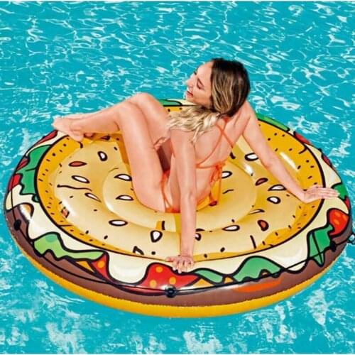 Adult Inflatable Hamburg Pool Float Inflatable Fruit Floats Summer Air Bed Mattress Pool Fun Water Beach Toys