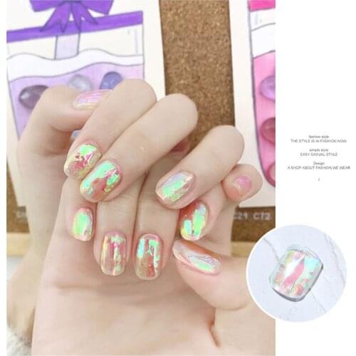 New beginning-Beauty Store 5Pcs/Set Aurora Color Nail Sticker for Art Decoration 2021 Fashion Shine Stickers for Manicure Design