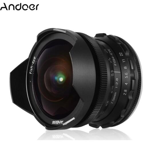 Andoer 7.5mm F2.8 Camera Lense Manual Focus Fisheye Lens Large Aperture for Sony A6600 A6100 A6400 A6500 A6300 A6000 5100 A77II