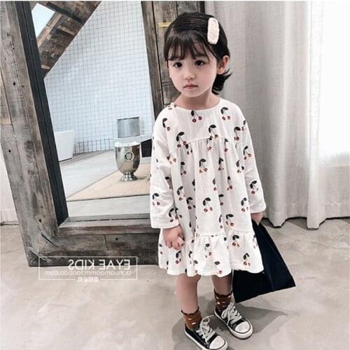 Girl Dress Kids Baby Clothes 2021 Cherry Spring Summer Toddler For Formal Party Outfits Sport Teenagers Uniform Dresses Cotton C