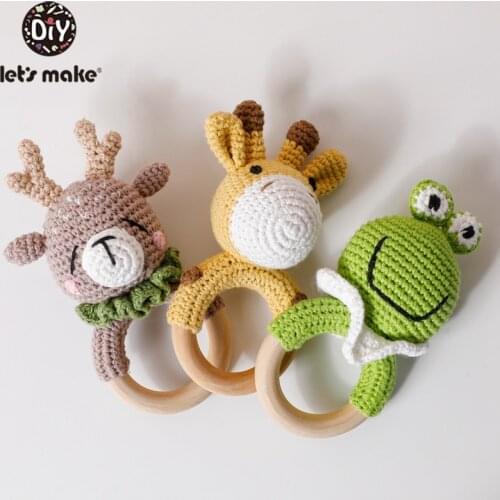 Lets Make 1pc Baby Rattle Crochet Pattern With Bell Baby Toys Early Educational Teething Rattle Amigurumi Kids Baby Bed Toys