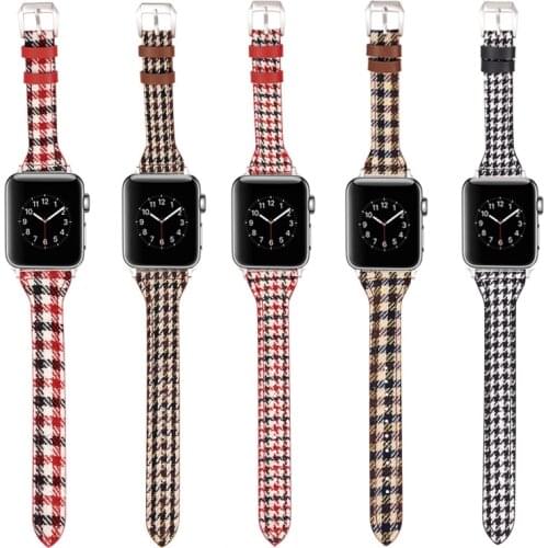 Canvas for Apple Watch 38mm40mm 42mm44mm Slim Leather Strap for iwatch Series 6 5 4 3 2 1 Band Women Girl Thin Correa Wrist