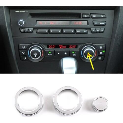 Air Conditioning Knob Metal Nonslip for BMW 3 Series E90 E92 E93 05-13 Air Conditioning Knob Ring Aluminum Alloy Car Accessories