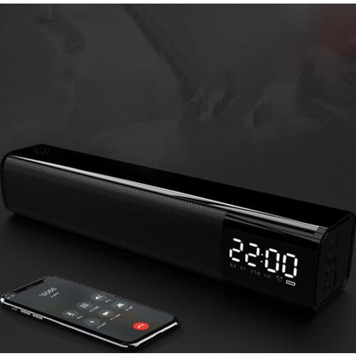 20W Soundbar Wireless Portable Bluetooth Speaker HI-FI Sound Quality Double Alarm Clock Independent Dual Sound Unit