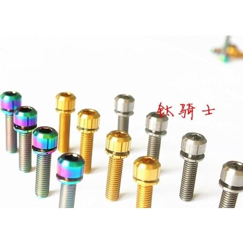 6pcs Ti Titanium Socket head Bolts M5 x16mm +Titanium Spacer (washer)