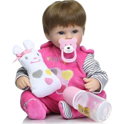 NPK 18 inches 42cm Silicone Reborn Baby Doll Bonecas Baby Reborn Realistic Pacifier Bebe Doll Reborn For Girl Gifts Toys