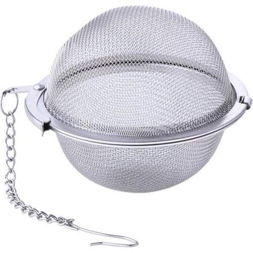 Tea Maker Tools 304 Stainless Steel Tea Strainer Tea Pot Infuser Mesh Ball Filter With Chain LX8130