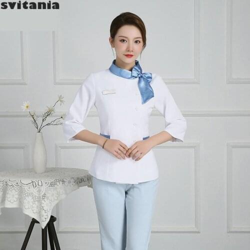 Working Clothes For Beauticians Clothing Hairdresser Hotel Waiters Uniform Salon Uniform Nail Beauty uniform