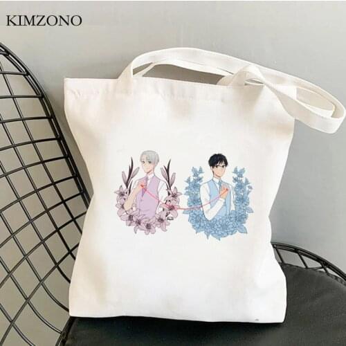 Yuri on Ice shopping bag eco grocery canvas shopper recycle bag handbag bag sac cabas boodschappentas cabas