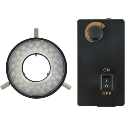 LED Ring Light Source 25 Mm 45 Mm Inner Diameter Brightness Adjustable 40 LEDs For Video Stereo Microscope Illumination