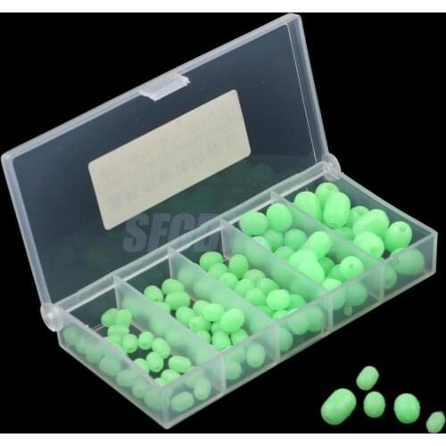 Glow Fishing Beads Soft Plastic Oval Shaped Beads Fishing Tackle Tools