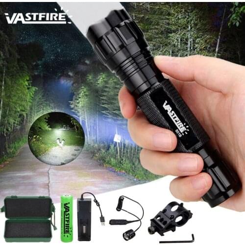 Tactical 501B Scout Light Airsoft Flashlight Hunting Keymod Rail Mount Weapon Pistol Light Remote Switch 18650 USB Charger Box