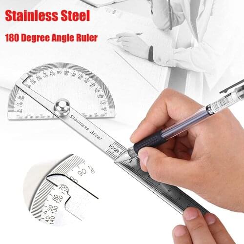 180 Degree Protractor 100/150/300mm Metal Angle Finder Goniometer Angle Ruler Stainless Steel Woodworking Tools Rotary Ruler