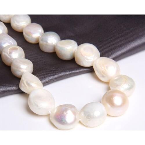 12-13mm Real Natural Baroque Pearls Big Freshwater Pearl Beads Potato Lump Shape Loose Pearl Beads For Jewelry Making DIY 14"