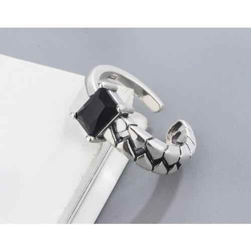 Punk Black Zircon Rings For Women Girls Fashion Irregular Finger Rings Gift 2021 Female Jewelry Party