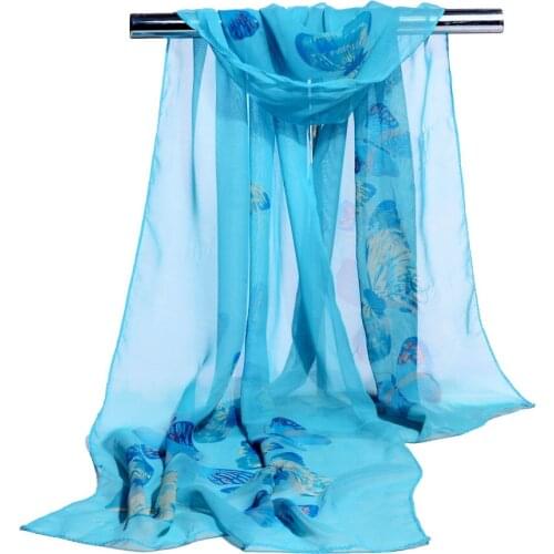 Chiffon Floral Printed Women Fashion Western Style Soft Ladies Wrap Breathable Luxury Vintage Elegant Stylishly Female Scarves