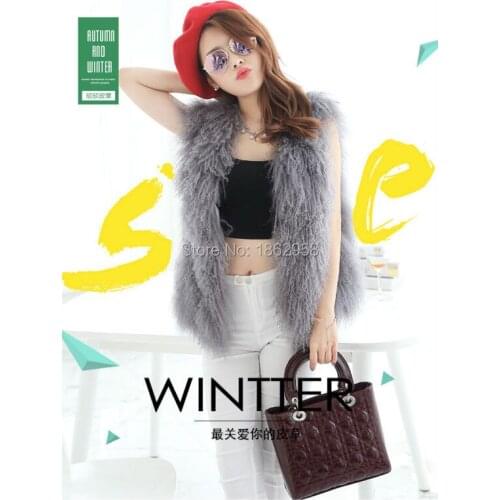 Sleeveless Women Fur Coat 2019/Whole Skin Sheep Fur Winter Overcoat Russian Favored/SJ144-01 Hot Sale Thicker Fur Coats