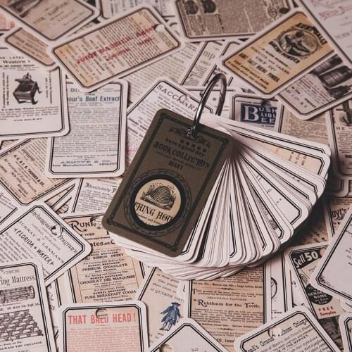 100pcs Vintage shop Retro Material White cardboard for Deco Stationery LOMO Cards Stationery Notepad Sticky Notes